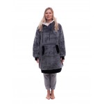 Poncho Plaid 100% recyclé All-In Charcoal
