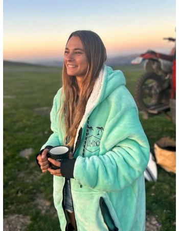 Veste Plaid 100% recyclé All-In Turquoise