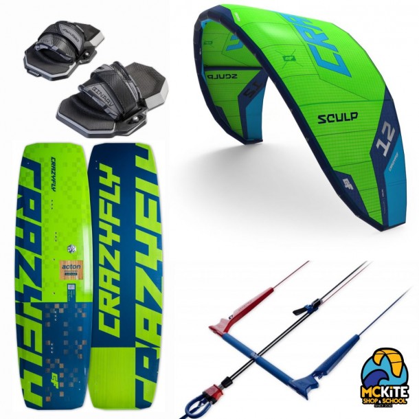 Pack Kitesurf Crazyfly Sculp 2025 + Planche de kitesurf Acton 2025