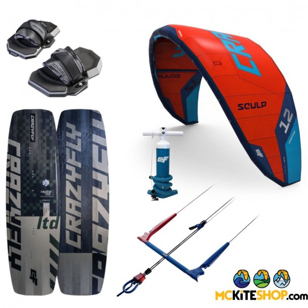 Pack Kitesurf Crazyfly Sculp 2024 + Planche de kitesurf Full carbone Crazyfly Raptor LTD 2024