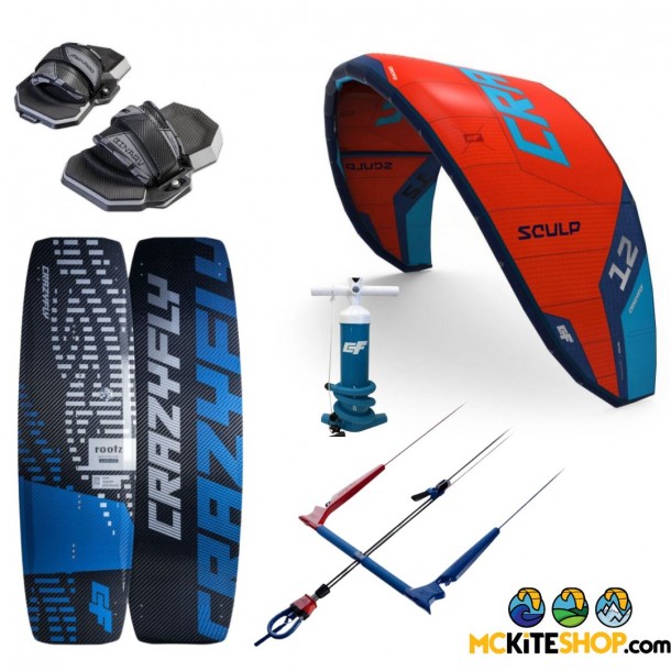 Pack Kitesurf Crazyfly Sculp 2024 + Planche de kitesurf Full carbone Crazyfly Rootz 2025