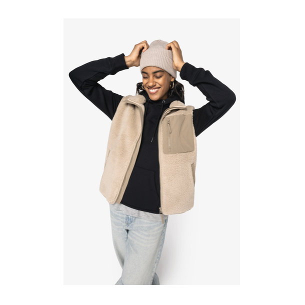 Bodywarmer Mckite écoresponsable en Sherpa unisexe Beige