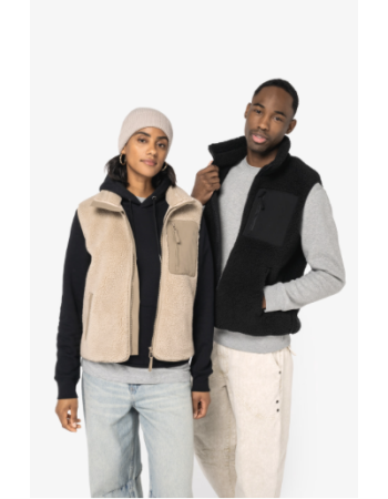 Bodywarmer Mckite écoresponsable en Sherpa unisexe Black