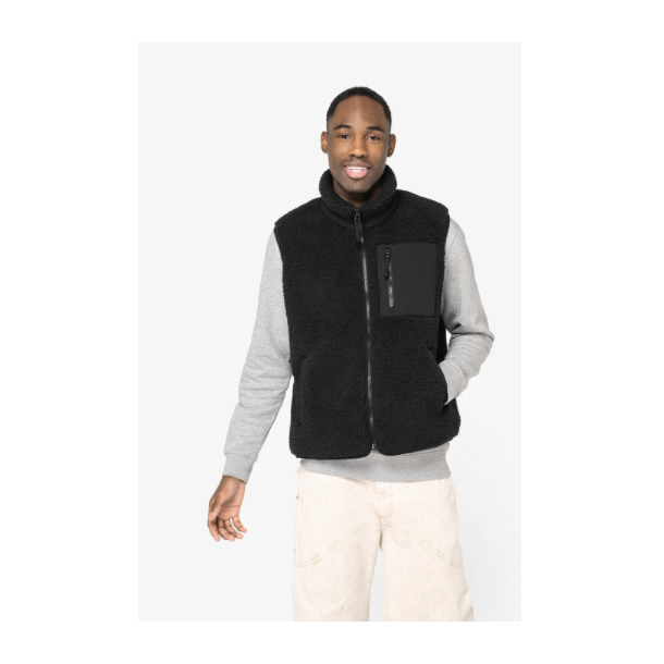 Bodywarmer Mckite écoresponsable en Sherpa unisexe Black