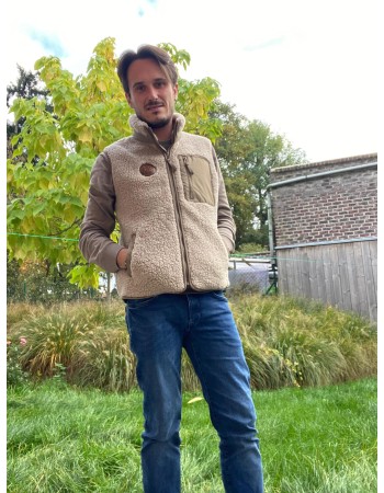 Bodywarmer Mckite écoresponsable en Sherpa unisexe Beige