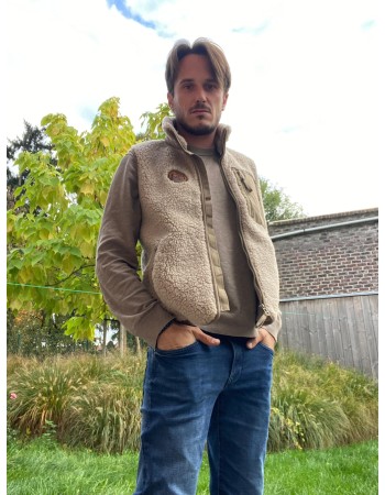 Bodywarmer Sherpa MCKITE Écoresponsable Unisexe Beige – Femme & Homme