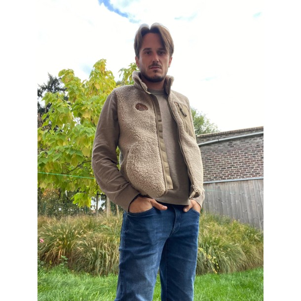 Bodywarmer Mckite écoresponsable en Sherpa unisexe Beige