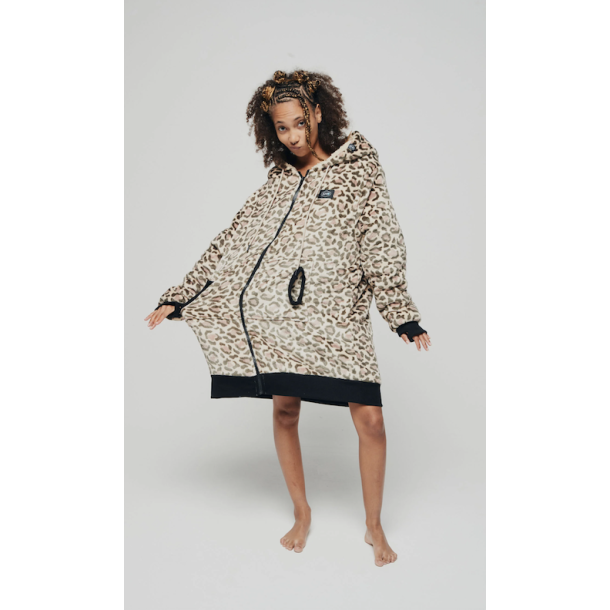 Veste Poncho Plaid Zippé 100% recyclé All-In Leopard