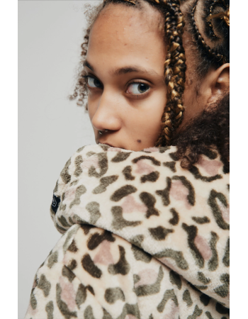 Veste Poncho Plaid Zippé 100% recyclé All-In Leopard