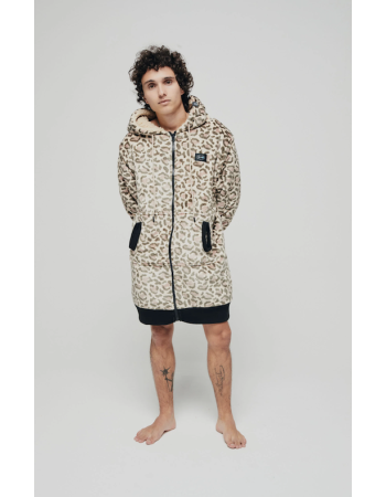 Veste Poncho Plaid Zippé 100% recyclé All-In Leopard