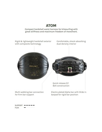 Harnais kitesurf Rigide Prolimit Atom Black