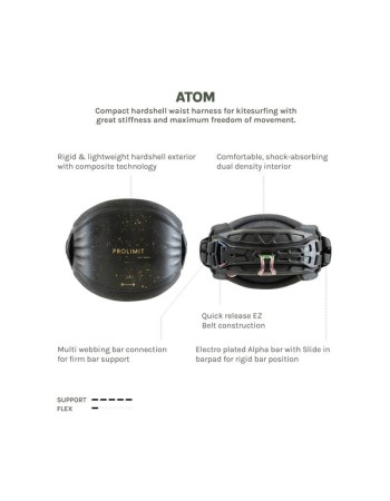 Harnais kitesurf Rigide Prolimit Atom Blue Rainbow