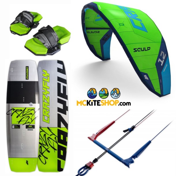 Pack Kitesurf Crazyfly Sculp 2025 + Planche de kitesurf Acton 2026