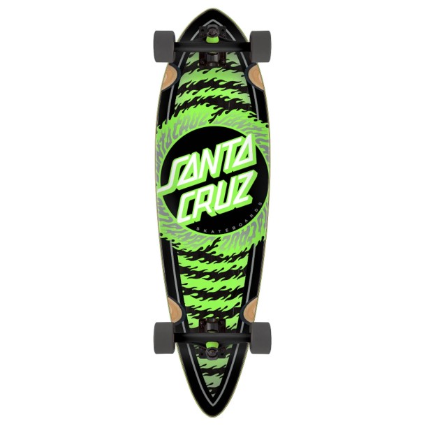 Longboard Santa Cruz Flame Ringed Dot Pintail Cruiser 9.2in x 33in