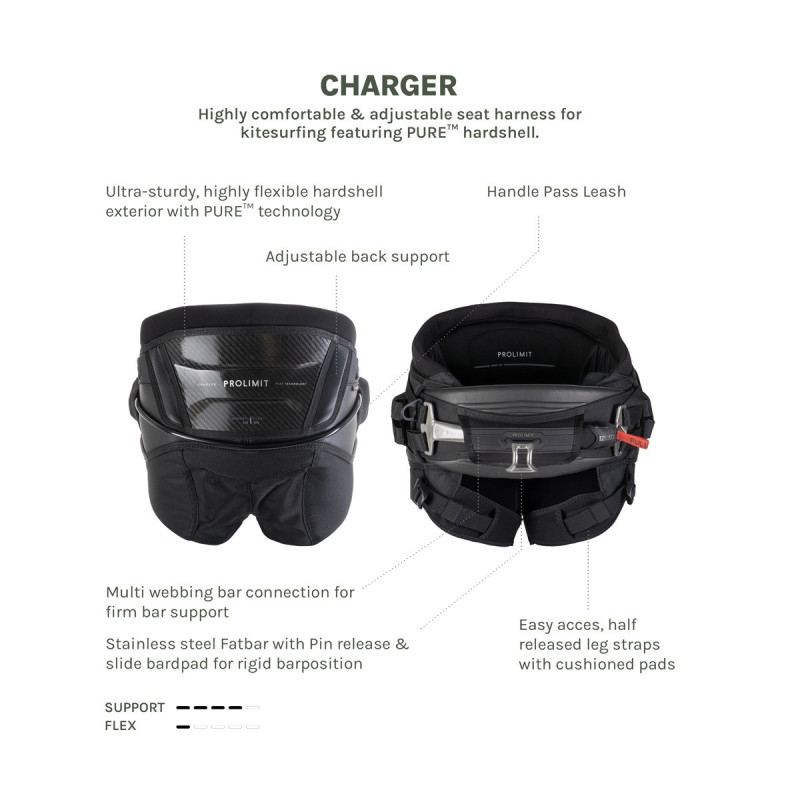 Harnais culotte kitesurf Prolimit Charger – Hook Height Adjustment