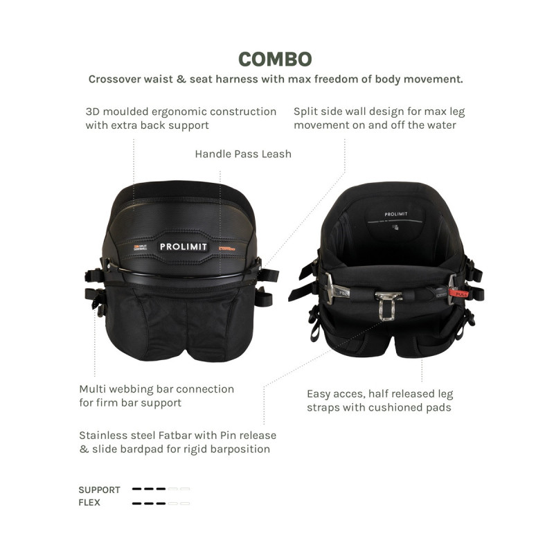 Harnais culotte kitesurf Prolimit Kite Seat Combo – Fixed Barpad