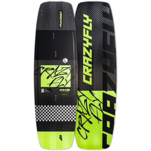 Planche de kitesurf CrazyFly Raptor LTD Neon 2026 140 x 42 neuve d’exposition sous garantie